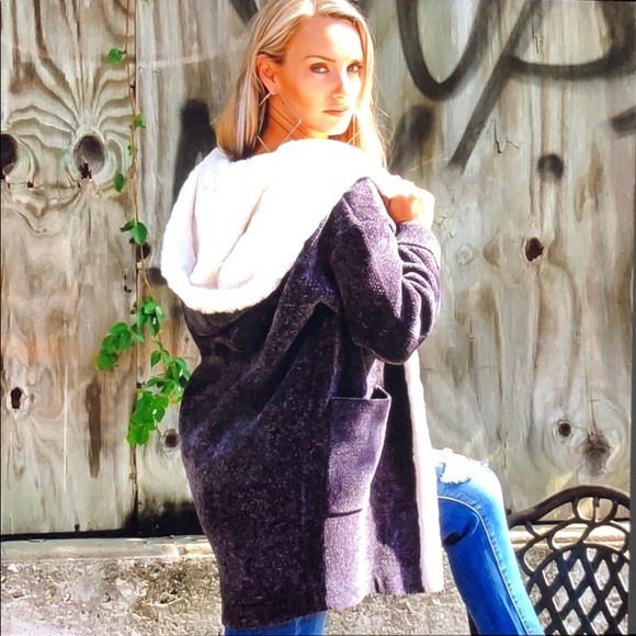 LUSH Grey Chenille and faux fur sweater co… - Picture 7 of 8